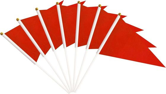 Buy Plastic Sticks Red Pennant Flags Mini Hand Held Solid Blank Flag Sports Club School online manufacture