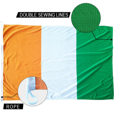Buy 3x5' Côte d'Ivoire National Flag Knitted Polyester Rope and loops Customized indoor outdoor online manufacture