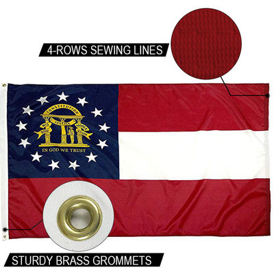 comprar Estado da Geórgia Bandeira 3x5 ft Dupont exterior pesado Nylon bandeiras dos EUA Brass Grommets online manufacture