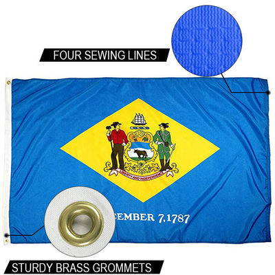 comprar Estado de Delaware Bandeira 3x5 ft Outdoor Dupont Nylon de uso pesado Bandeiras dos EUA Canvas forte Cabeçalho e Grommets de cobre online manufacture