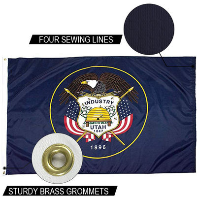 Buy State of Utah Flag 3x5 ft Outdoor Heavy duty Dupont Nylon US Flags Strong Canvas Heading and  Brass Grommets online manufacture