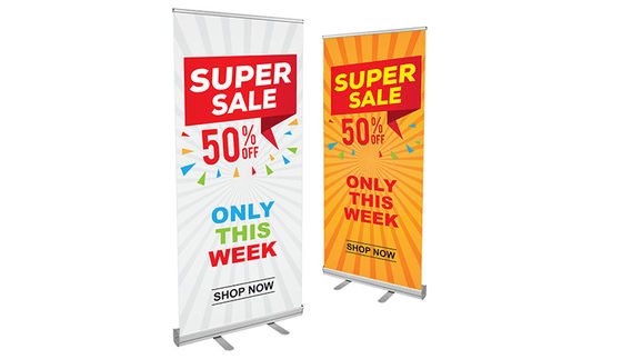 Buy Custom Printed Retractable Roll Up Banner Stand Portable Exhibition Advertising 80 X 200 120 X 200cm online manufacture