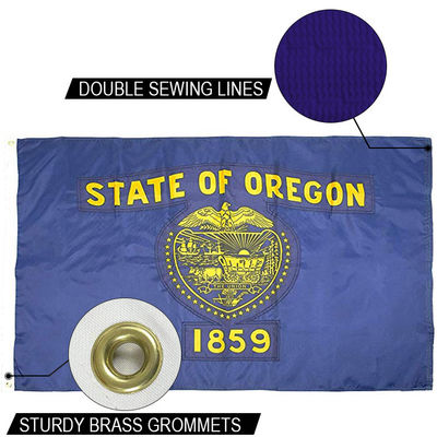 Buy State of Oregon Flag 3x5 ft Outdoor Heavy duty Dupont Nylon US Flags Strong Canvas Heading and  Brass Grommets online manufacture