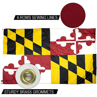 Buy State Of Maryland Flag Custom Flag 3x5 Ft Outdoor Heavy Duty Dupont Nylon US Flags online manufacture