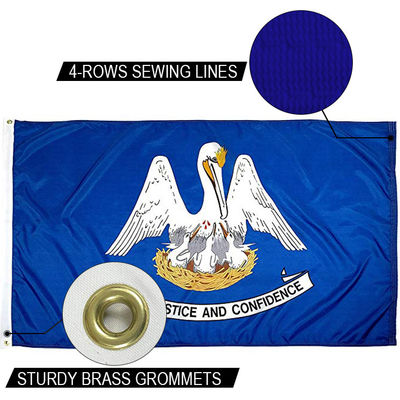 comprar Nailão bandeira personalizada Estado da Louisiana bandeira 3x5'Canvas forte cabeçalho e bronze grommets online manufacture