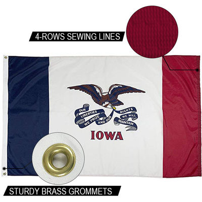 comprar Bandeira do Estado de Iowa 3x5 Ft Bandeira de exterior personalizada Forte Canvas Cabeçalho Grommets de latão online manufacture