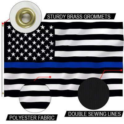 Buy Thin Blue Line Flag 3x5' Custom Flag Knitted Polyester Single Reverse online manufacture