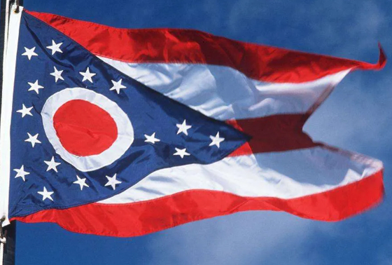 Mua Cờ bang Ohio Màu sắc Sống động Giữ màu Vải hai lớp 2 Khuyên bằng đồng online manufacture