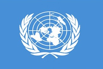 Buy Finished Double-stitched United Nations Flag Canvas Header Two Brass Grommets online manufacture