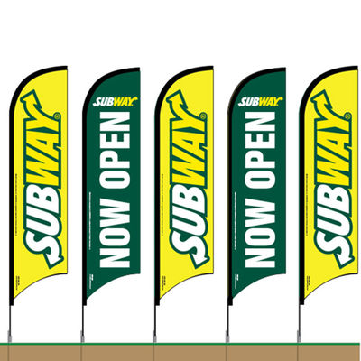 Bom preço Bandeira de penas com poste de solo de picos bandeira de barbeador de propaganda Bandeira de penas on-line