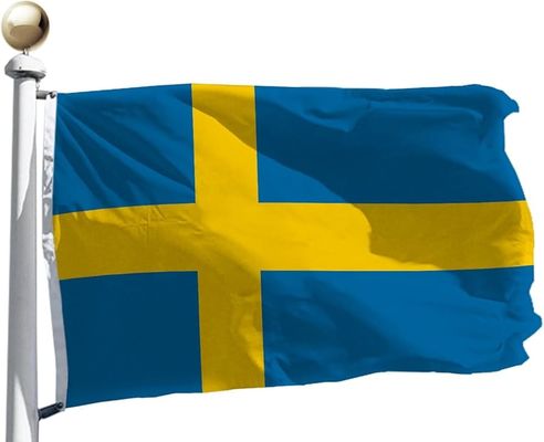 Goede prijs 3x5Ft Zweden Vlag Polyester Stof Met Twee Plastic Hooks Buiten- en Binnenstof online