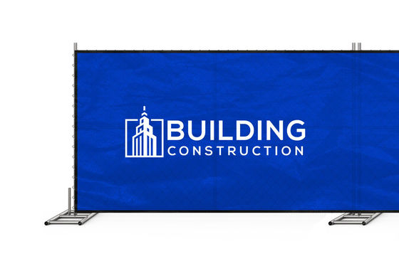 Bom preço Texto impresso fundo exterior à prova de vento Rectangular tecido malha banner para evento logotipo personalizado on-line