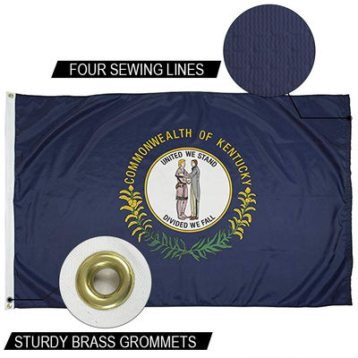 İyi bir fiyat. Amerika Birleşik Devletleri Kentucky Bayrağı 4x6 Heavy Duty Dupont Nylon Outdoor Heavy-duty Canvas Header Brass Grommets ve 4 sıra güçlendirilmiş uç ucu çevrimiçi