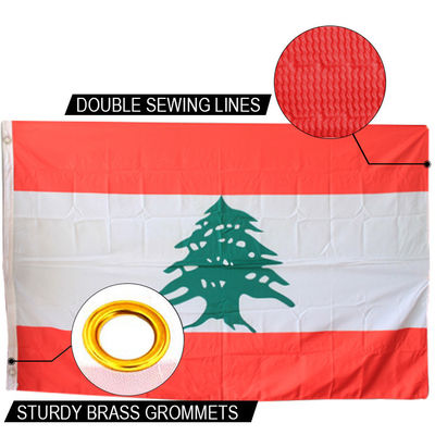 Bom preço República do Líbano Bandeira 90x150cm tricô poliéster único invertido interior exterior estandarte nacional cabeçalho de lona com grommets on-line