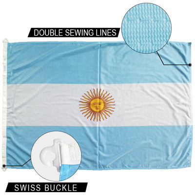 Bom preço 3x5' Bandeira da Argentina Tricoteado Poliéster Reverso Único Corda e Fivela Suíça Bandeira Nacional personalizada on-line
