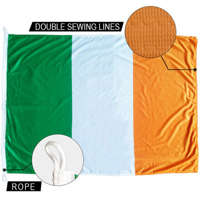 Bom preço 3x5' Bandeira Nacional da Irlanda Cordel de poliéster de malha e laços Personalizado Decoração de festa de Dia de São Patrício interior exterior on-line