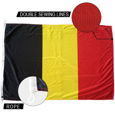 Bom preço Bandeira Nacional da Bélgica 3x5' Corda de Poliéster Tricotada e Loops Personalizado Interior Exterior on-line