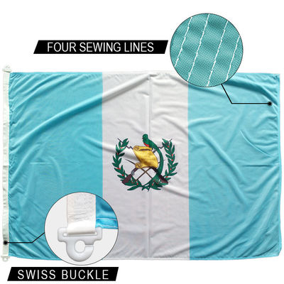 Bom preço Bandeira Nacional da Guatemala 3x5 'com Hemming de dois lados 100% Poliéster on-line