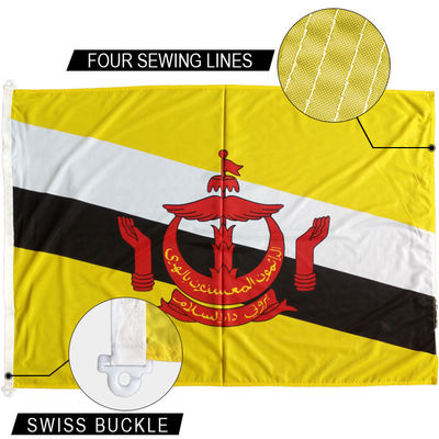 Bom preço Nação Bandeira do Brunei 3x5' com cordas de 100% poliéster e fivela suíça on-line