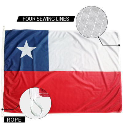 Bom preço 3x5' Bandeira Nacional do Chile Cordas e Loops de Poliéster Tricotados Personalizados Interior Exterior on-line
