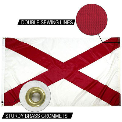 Bom preço Estado do Alabama Bandeira 3x5 ft Outdoor Dupont Nylon de uso pesado Bandeiras dos EUA Canvas forte cabeçalho e grommets de latão on-line