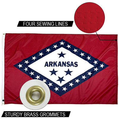 Bom preço Estado do Arkansas Bandeira 3x5 ft Outdoor Dupont Nylon de uso pesado Bandeiras dos EUA Canvas forte cabeçalho e grommets de latão on-line