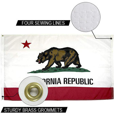 Bom preço Estado da Califórnia Bandeira 3x5 ft Outdoor Dupont Nylon de uso pesado Bandeiras dos EUA Canvas forte cabeçalho e grommets de latão on-line
