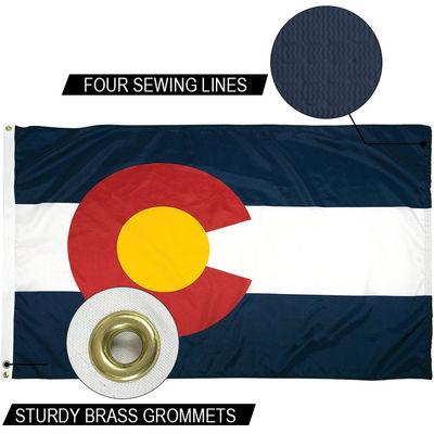 Bom preço Estado do Colorado Bandeira 3x5 ft Outdoor Dupont Nylon de uso pesado Bandeiras dos EUA Canvas forte Cabeçalho e Grommets de latão on-line