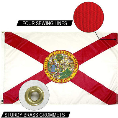 Bom preço Estado da Flórida Bandeira 3x5 ft Outdoor Dupont Nylon de uso pesado Bandeiras dos EUA Canvas forte cabeçalho e grommets de latão on-line
