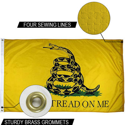 Bom preço Não me pisem Bandeira 3x5 ft Outdoor Dupont Nylon US Bandeiras pesadas Canvas forte cabeçalho e Grommets de latão on-line