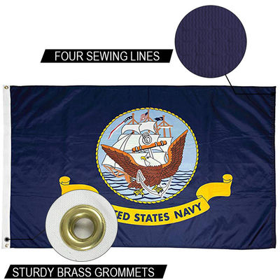 Bom preço Bandeira da Marinha dos Estados Unidos 3x5 pés Exteriores Dupont Nylon Forte Canvas Headings e Grommets de latão on-line