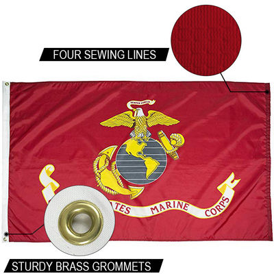 Bom preço Bandeira do Corpo de Fuzileiros Navais dos EUA 3x5 pés Exterior Dupont Nylon Forte Canvas Headings e Grommets de Brass on-line
