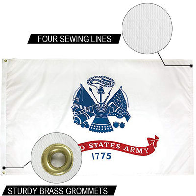 Bom preço Bandeira do Exército dos EUA 3x5 pés Exterior Dupont Nylon Forte Canvas Headings e Grommets de Brass on-line