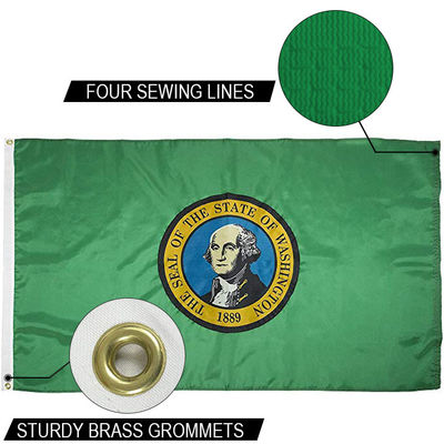 Bom preço Estado de Washington Bandeira 3x5 ft Outdoor Dupont Nylon de uso pesado Bandeiras dos EUA Canvas forte cabeçalho e grommets de latão on-line