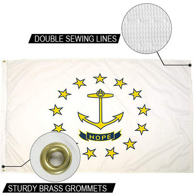 Bom preço Estado de Rhode Island Bandeira 3x5 ft Outdoor Dupont Nylon US Bandeiras de canvas forte on-line