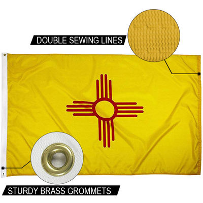 Bom preço Nm Bandeira Estado do Novo México Bandeira 3x5 Ft Outdoor Canvas forte cabeçalho e bronze Grommets on-line