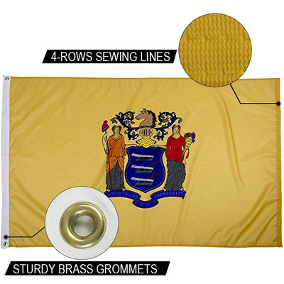 Bom preço Impressão digital ácida Estado de Nova Jersey Bandeira 3x5 Ft Outdoor Heavy Duty Dupont Nylon on-line
