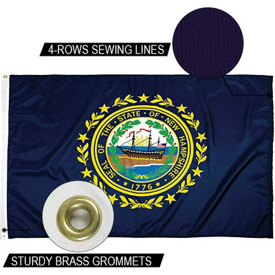 Bom preço Impotente Estado de New Hampshire Bandeira 3x5ft Canvas forte cabeçalho E Grommets de latão on-line