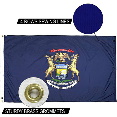 Bom preço 3x5 Ft Estado de Michigan Bandeira exterior Dupont Nylon de serviço pesado Bandeiras dos EUA resistente à água on-line