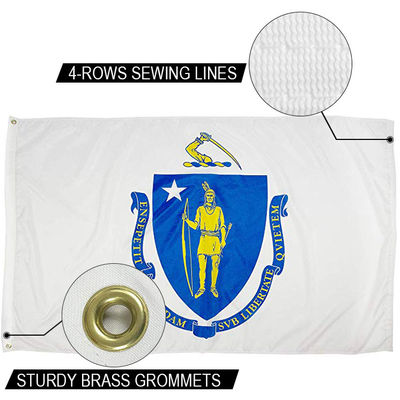 Dobra cena. 3 x 5 stóp Flaga stanu Massachusetts Outdoor Heavy Duty Dupont Nylon 66 Flagi USA w Internecie