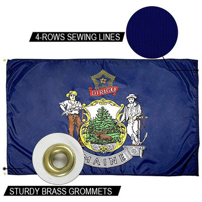 Bom preço Dupont Nylon de trabalho pesado exterior bandeiras dos EUA Estado do Maine Bandeira resistente à água on-line