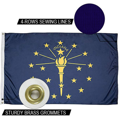 Bom preço 3x5ft Estado da bandeira de Indiana Outdoor Heavy Duty Dupont Nylon bandeiras dos EUA on-line