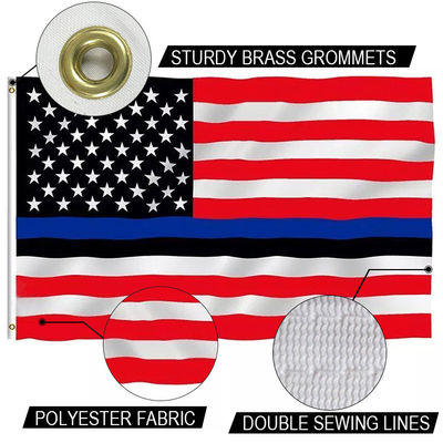Bom preço Blue Lives Matter Americano Bandera da Polícia dos EUA 3x5' Polyester Tricoteado Reverso único on-line