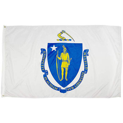 Good price Sharp Patterns Accurate Colors Massachusetts Flag Dye-sublimation Technology online