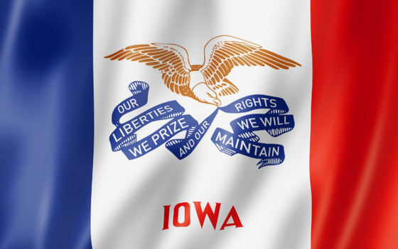 Good price 100% Polyester Iowa Flag Freedom Democracy Double Stitch Clean Cut online