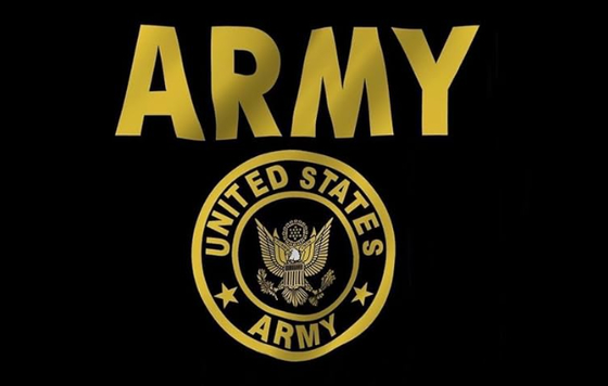 Good price USA Army Crest Flag Water-resistant Black And Gold Army Flag Polyester Header online