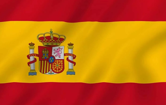 Bon prix Impression Numérique Drapeau National Espagne Finition Ourlets Crochets, Simple Face en ligne